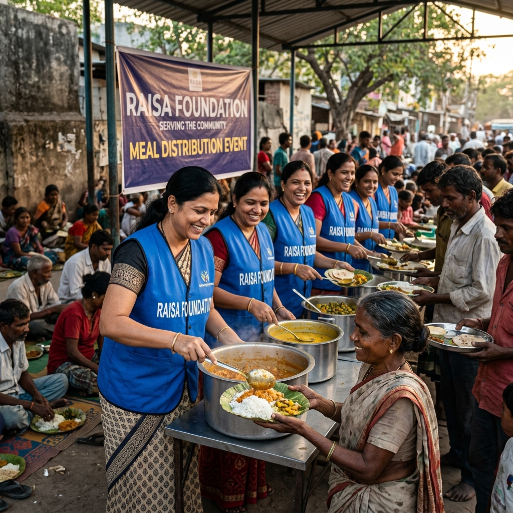 Smiling women helped by Raisa Foundation